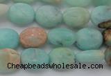 CAM336 15.5 inches 8*10mm oval natural peru amazonite beads