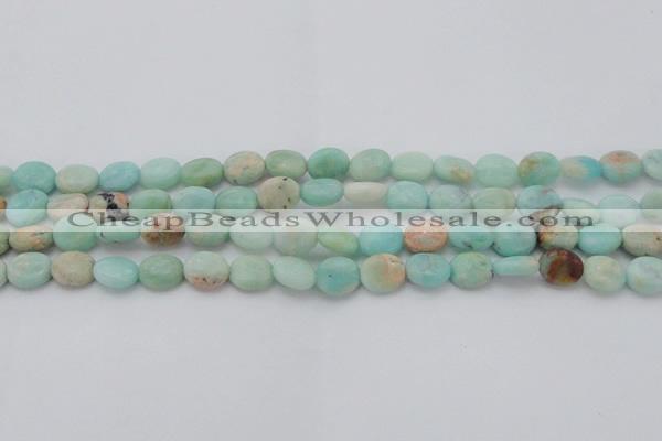 CAM336 15.5 inches 8*10mm oval natural peru amazonite beads