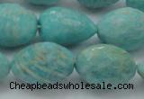 CAM341 15.5 inches 12*16mm faceted nuggets natural peru amazonite beads