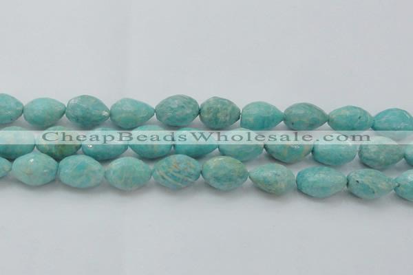 CAM341 15.5 inches 12*16mm faceted nuggets natural peru amazonite beads