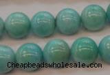 CAM355 15.5 inches 14mm round natural peru amazonite beads wholesale