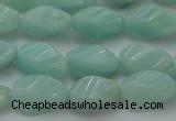 CAM361 15.5 inches 7*14mm twisted rice amazonite gemstone beads