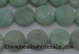 CAM363 15.5 inches 10mm faceted coin amazonite gemstone beads