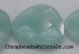 CAM367 15.5 inches 33*33mm faceted triangle amazonite beads