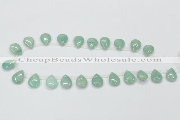 CAM416 15.5 inches 13*18mm flat teardrop natural russian amazonite beads