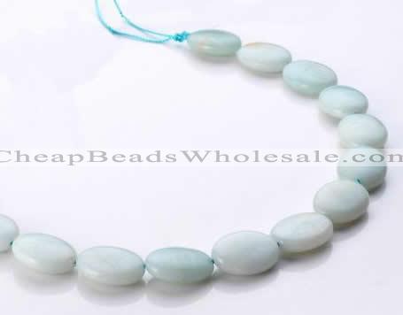 CAM42 15*20mm flat oval natural amazonite beads Wholesale