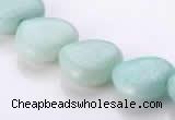 CAM56 16*16mm natural amazonite heart gemstone beads Wholesale