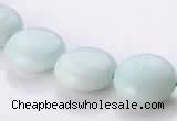 CAM59 14mm coin natural amazonite gemstone beads Wholesale