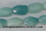 CAM609 15.5 inches 13*18mm faceted nugget Chinese amazonite beads