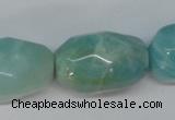 CAM610 15.5 inches 18*28mm faceted nugget Chinese amazonite beads