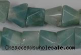 CAM612 15.5 inches 12*16mm pyramid Chinese amazonite gemstone beads