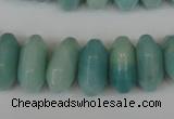 CAM615 15.5 inches 8*18mm faceted rondelle Chinese amazonite beads