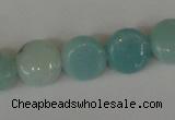 CAM618 15.5 inches 8mm flat round Chinese amazonite gemstone beads