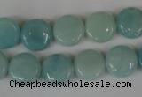 CAM619 15.5 inches 12mm flat round Chinese amazonite gemstone beads