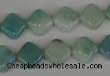 CAM626 15.5 inches 12*12mm diamond Chinese amazonite gemstone beads