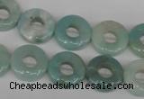 CAM636 15.5 inches 14mm donut Chinese amazonite gemstone beads