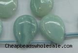 CAM652 Top-drilled 15*20mm flat teardrop amazonite beads