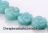 CAM78 5*12mm natural amazonite carved flower beads Wholesale