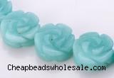 CAM79 natural amazonite 5*14mm carved flower beads Wholesale