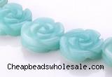 CAM80 5*16mm carved flower natural amazonite beads Wholesale