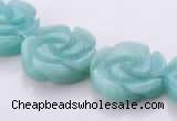 CAM81 carved flower natural amazonite 5*18mm beads Wholesale