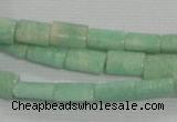 CAM854 15.5 inches 8*12mm flat tube natural Russian amazonite beads