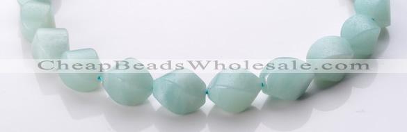 CAM88 15*20mm natural amazonite twisted pebble beads Wholesale