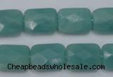 CAM961 15.5 inches 12*16mm faceted rectangle amazonite gemstone beads