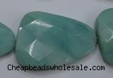 CAM970 15.5 inches 30*40mm faceted freefrom amazonite gemstone beads