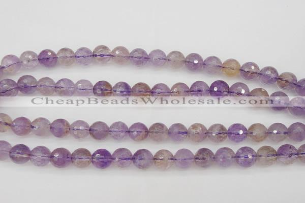 CAN153 15.5 inches 10mm faceted round natural ametrine beads