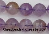 CAN154 15.5 inches 12mm faceted round natural ametrine beads