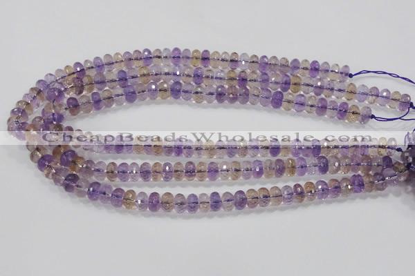 CAN17 15.5 inches 6*10mm faceted rondelle natural ametrine beads