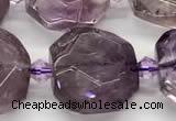 CAN266 15 inches 15*15mm faceted freeform ametrine beads