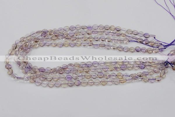 CAN40 15.5 inches 10mm flat round natural ametrine gemstone beads