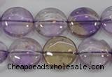 CAN43 15.5 inches 16mm flat round natural ametrine gemstone beads