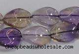 CAN54 15.5 inches 15*20mm twisted oval natural ametrine beads