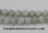 CAQ102 15.5 inches 8mm round AB grade natural aquamarine beads