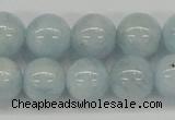 CAQ112 15.5 inches 14mm round A grade natural aquamarine beads