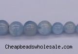 CAQ128 15.5 inches multi-size round natural aquamarine beads wholesale