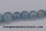 CAQ130 15.5 inches multi-size round natural aquamarine beads