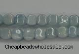 CAQ134 15.5 inches 7*7mm lantern natural aquamarine beads