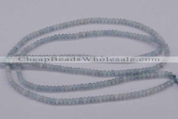 CAQ136 15.5 inches 3*4mm rondelle natural aquamarine beads