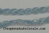 CAQ148 15.5 inches 6*8mm twisted oval natural aquamarine beads