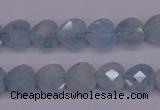 CAQ155 15.5 inches 10*10mm faceted heart natural aquamarine beads