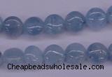 CAQ157 15.5 inches 10mm flat round natural aquamarine beads