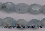 CAQ159 15.5 inches 12*16mm octagonal natural aquamarine beads