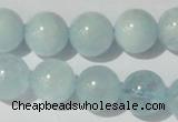 CAQ205 15.5 inches 14mm round natural aquamarine beads wholesale