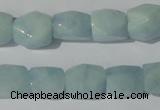 CAQ209 15.5 inches 10*14mm faceted nugget natural aquamarine beads