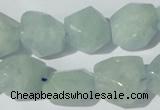 CAQ210 15.5 inches 14*16mm faceted nugget natural aquamarine beads