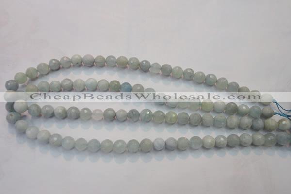 CAQ222 15 inches 6mm faceted round aquamarine beads wholesale